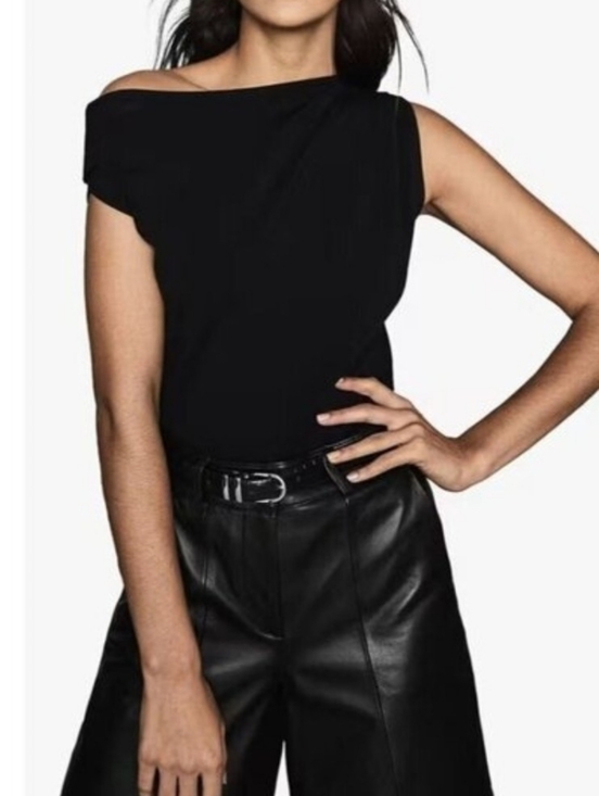 Reiss Tops - Reiss Women’s Black Off-Shoulder Sleek Asymmetric Top Size L Great Condition